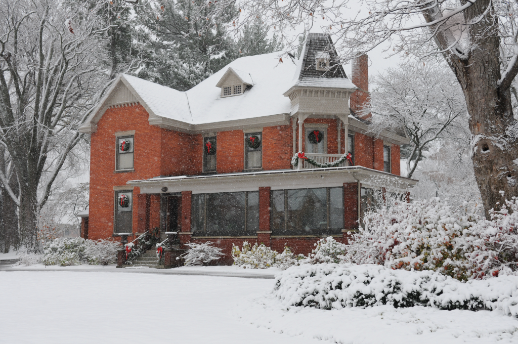 President's Home covered in snow