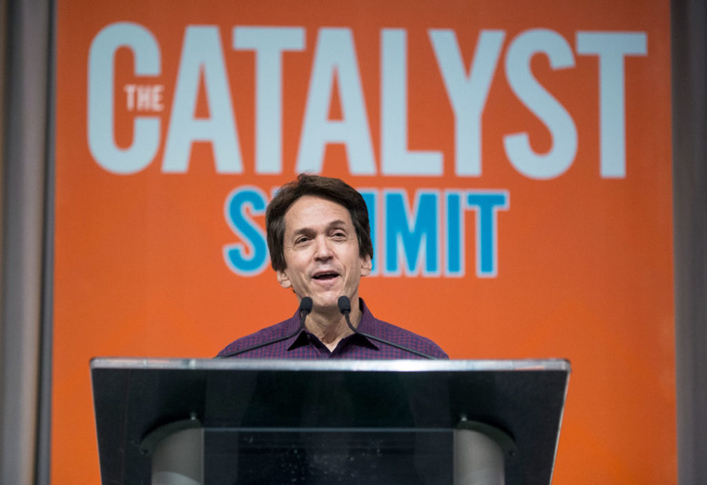 Mitch Albom speaking at Catalyst Summit
