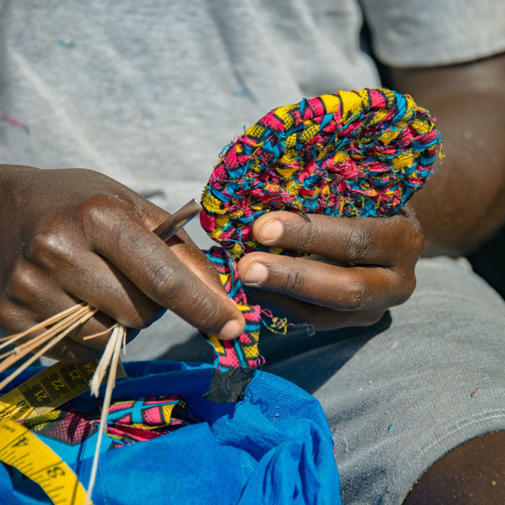 Child crafting in Kenya