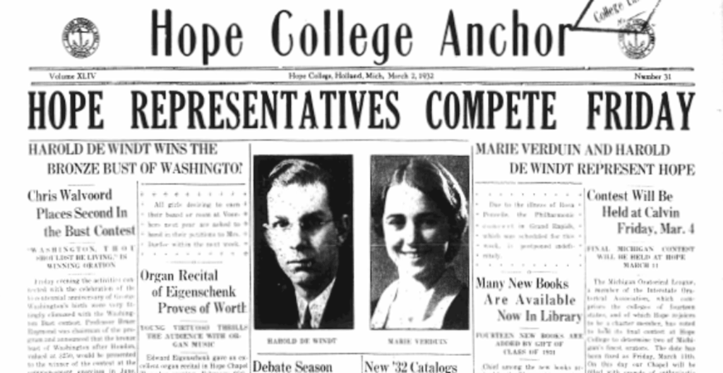 Anchor headline March 2, 1932
